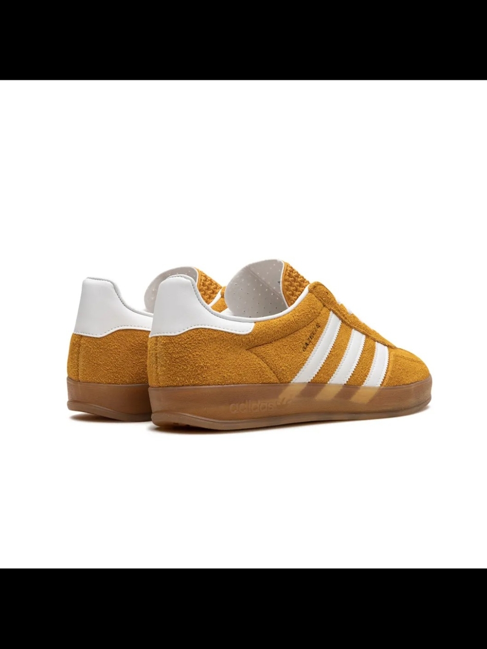Adidas Gazelle Sneakers - White & Gold (Yellow) Suede Like New - Picture 2 of 5